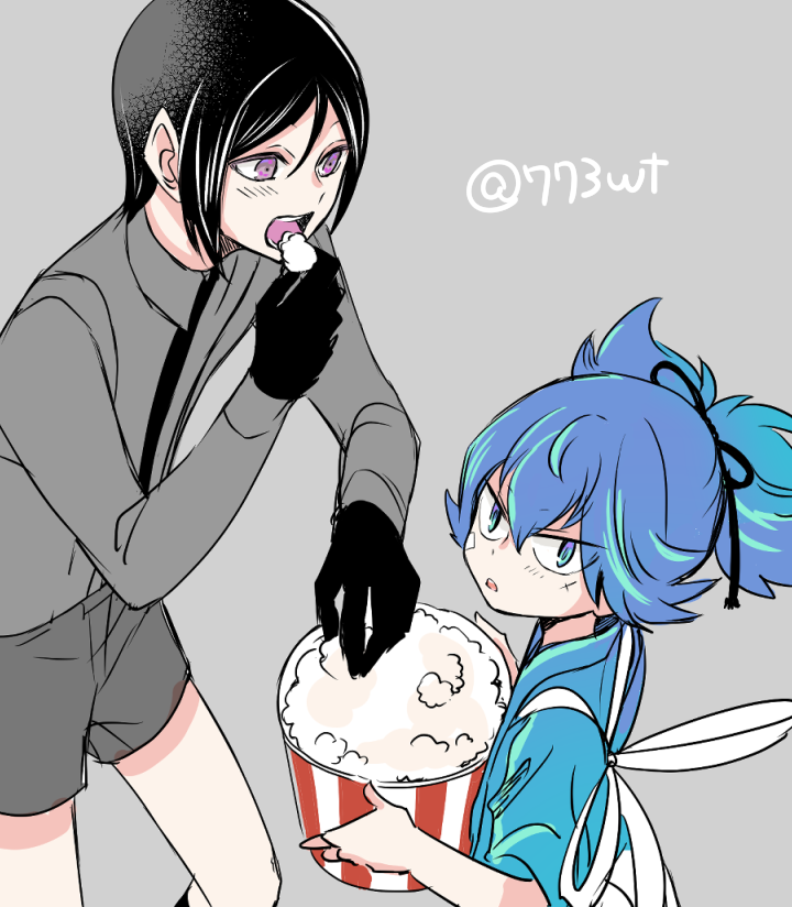 この後お小夜は前を向いて首を傾げる あれ ぽっぷこーんこれだけしかなかったっけ 773のイラスト