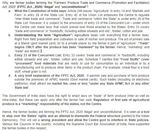 Why are Farm Laws 2020 "Unconstitutional"?Read attached. #FarmLawsAreNotReforms  #Tractor2Twitter (2/5)