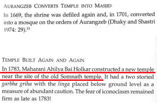 4.1783 CE: Ahilyabai Holkar constructed new temple near the old Somnath Temple.