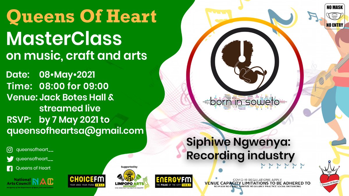QueensofHeart__'s tweet photo. Queens of Heart" invites all aspiring &amp; established artist: involved in the music, arts and craft to a Master Class, that will be offering and imparting more knowledge as well as an indepth understanding of how the insustry as a whole works
#qoh #queensofheart https://t.co/cD35Qwnb6N