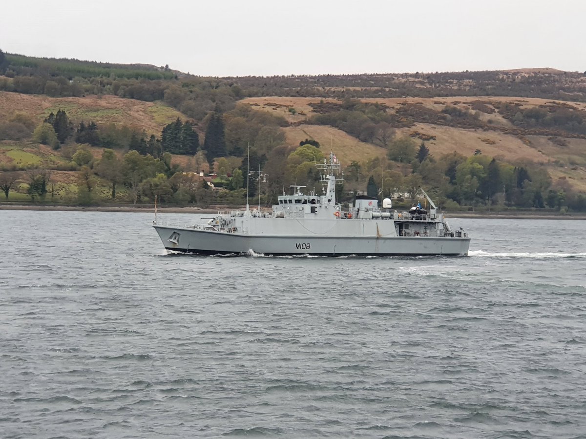 HMSBangor's tweet photo. Looking good @HMSGrimsby! Early morning manoeuvres as we sail for Strike Warrior.
@RNinScotland #StrikeWarrior #MWBS #Crew8 #Crew6 https://t.co/bgVqH8vI8w