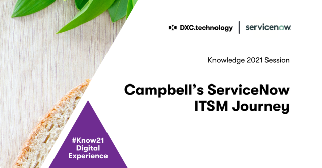 nicolasleszek's tweet photo. Here's a great line up of #Know21 sessions including a look at Campbell Soup's ITSM Journey... the drivers, opportunities and challenges of migrating to the ServiceNow platform. https://t.co/TASoCq45Y3 https://t.co/p97sQ2dTWM