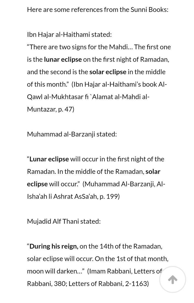 Extra sources from hadith for the heavenly sign of the eclipses.