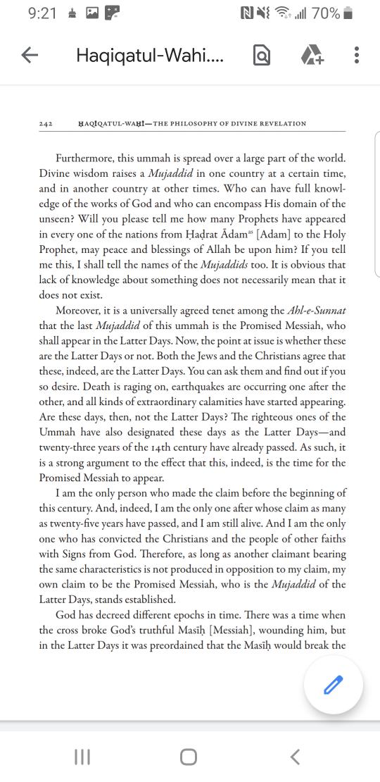 1. The Promised Messiah & Mahdi is the final Mujaddid that have been prophecized to come by hadith since Mujaddids dominate all 14 centuries of Islam. Can anyone show me anyone else who claimed to be a Mujaddid? 