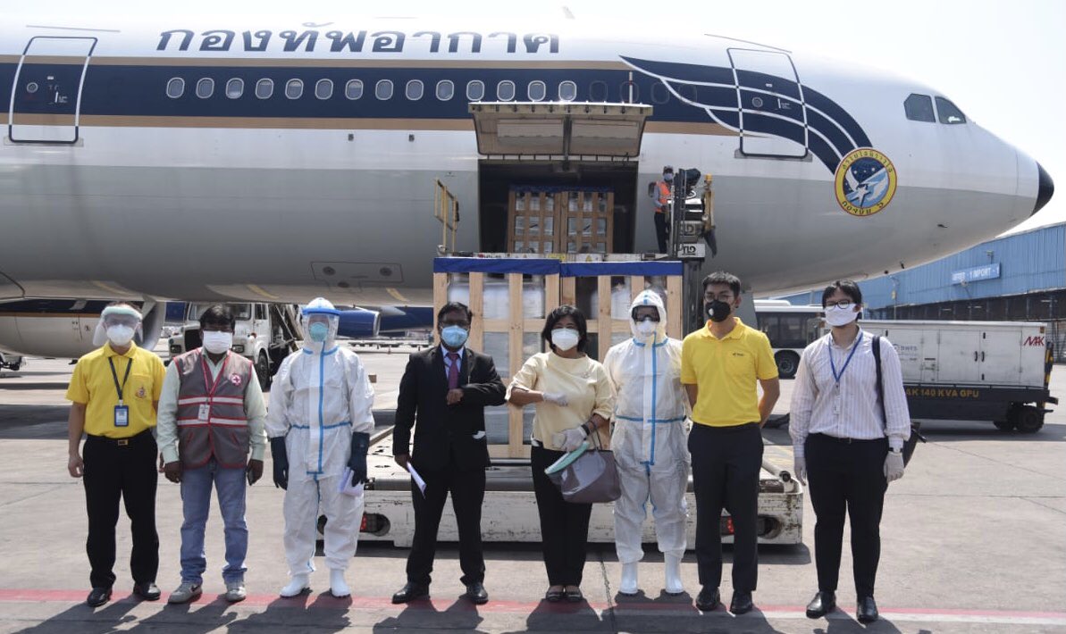 Special thanks to Their Majesties King Maha Vajiralongkorn and Queen Suthida of Thailand for the gift of oxygen cylinders and concentrators from Thailand.A few more visuals of the consignment that arrived from  earlier today.