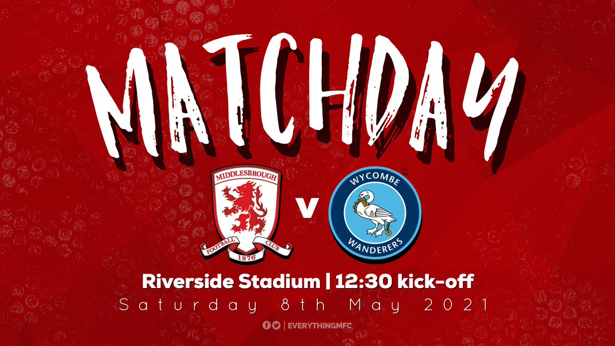 EverythingMFC (@everythingmfc) on Twitter photo M-A-T-C-H-D-A-Y! 👊
🆚 <a href="/wwfcofficial/">Wycombe Wanderers</a>
🏟 Riverside Stadium
⏰ 12:30pm kick off
📺 Matchday LIVE
One more time - come on Boro!
#Boro | #BoroLive M-A-T-C-H-D-A-Y! 👊
🆚 <a href="/wwfcofficial/">Wycombe Wanderers</a>
🏟 Riverside Stadium
⏰ 12:30pm kick off
📺 Matchday LIVE
One more time - come on Boro!
#Boro | #BoroLive
