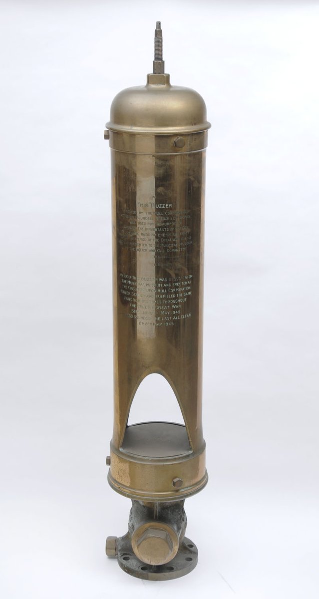 #HullBlitz  
This siren was used to warn Hull of enemy aircraft in both the First &amp; Second World Wars.  In the Second World War, this was used 823 times. The siren sounded the final all clear on 8 May 1945.  

This buzzer will be part of new displays at Hull’s Maritime Museum.
