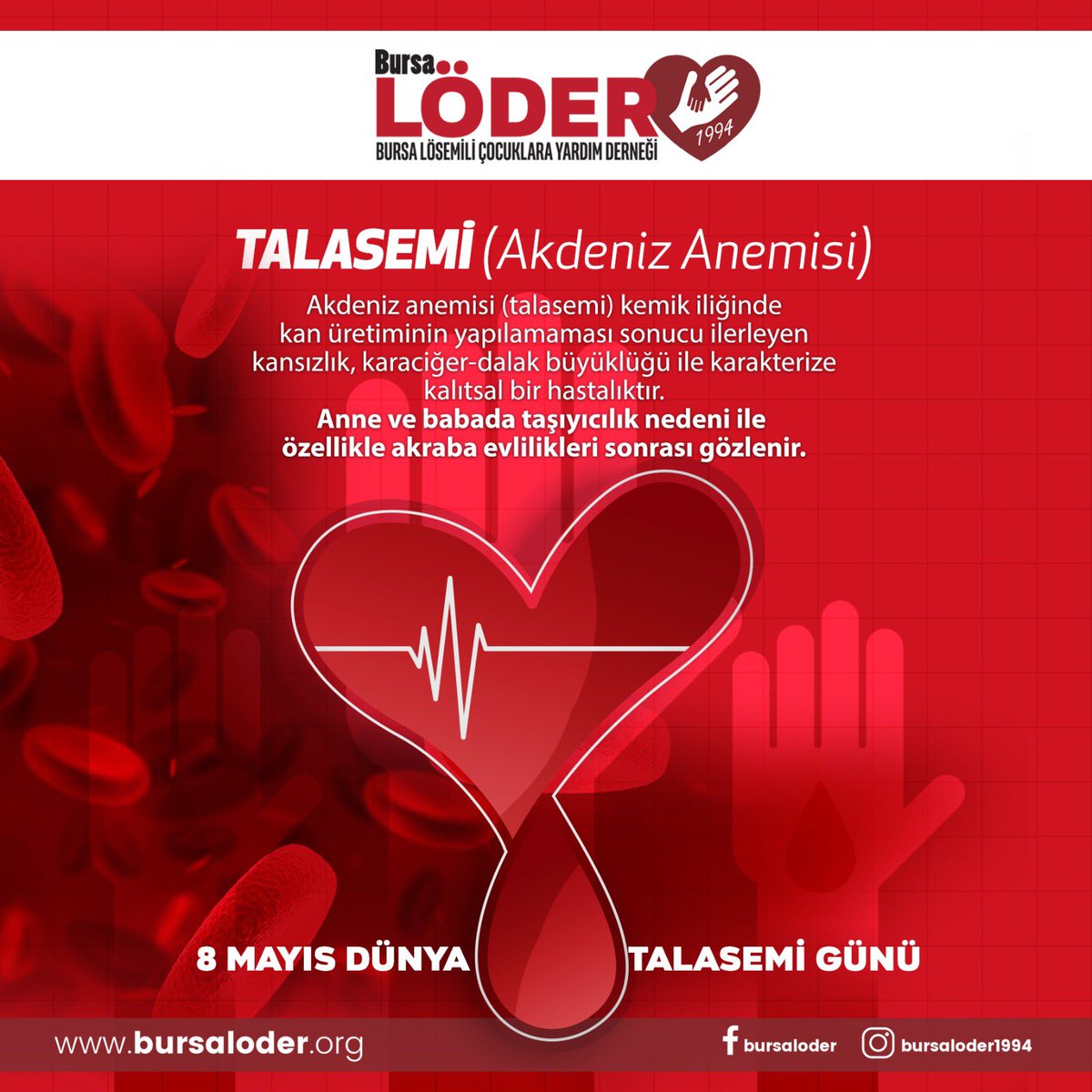 bursaloder1994's tweet photo. 08 Mayıs Dünya Talasemi Günü
#lösemi #kanser #talasemi #hemofili
#geçkalma #bursaloder
#bursauludaguniversitesi
#sabahattingazioglucocukhematolojionkolojihastanesi #bursaloderkonukevi
#löderumuttur #bursaderneğinesahipçık https://t.co/qJLciv3SS7