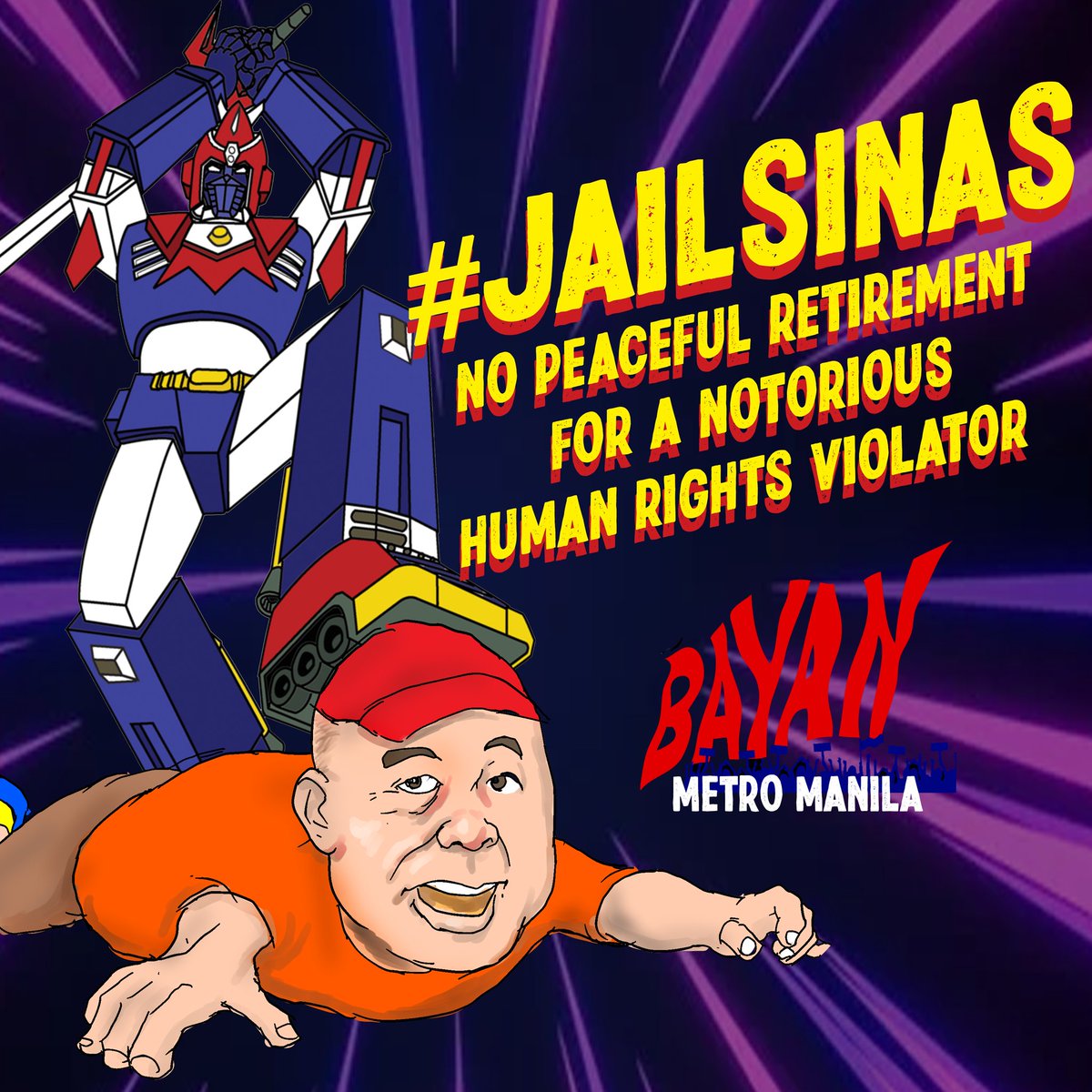 bayan_ncr's tweet photo. His retirement offers a chance for the victims of police-sponsored violence to seek justice. He may soon continue proving his canine loyalty to Duterte but we will not stop reminding the public about his crimes against humanity.  #JailSinas 

https://t.co/wUyPlXvCpx https://t.co/lgFyd8GhZ3