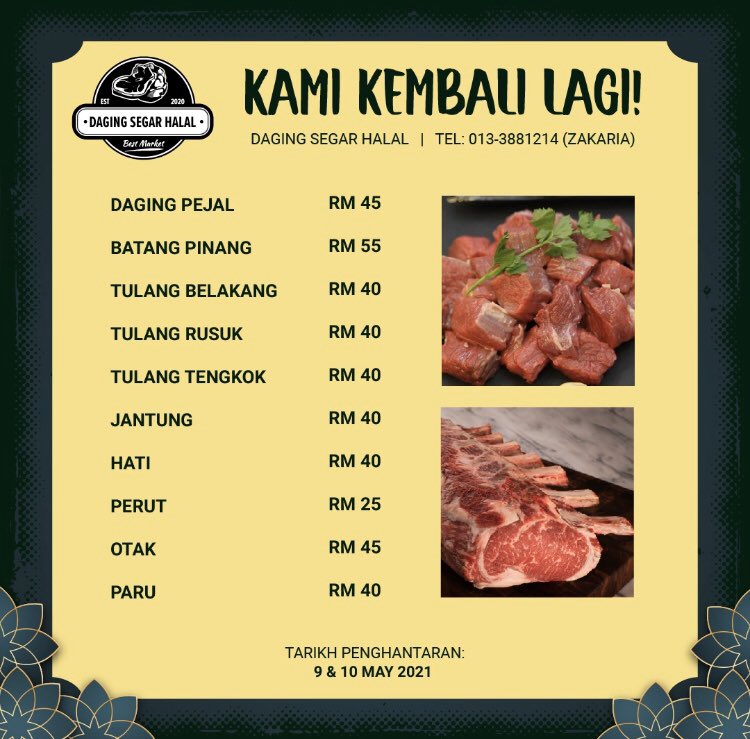 Zak1214's tweet photo. Kepada yg nk beli daging segar halal tempatan bleh click link orderla https://t.co/AygaO65xWG

 atau wasap 013 3881214 #hariraya #dagingsegar #dagingtempatan #daginghalal https://t.co/Ug92XK3SDj