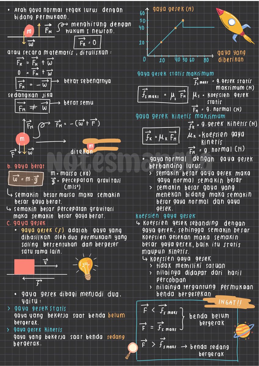 notesmangka's tweet image. — catatan hukum newton dan jenis-jenis gaya

Akhirnya catatannya jadi, maap rada lama soalnya ada kendala｡ﾟ(ﾟ´ω`ﾟ)ﾟ｡
Semoga bermanfaat!&amp;lt;3
