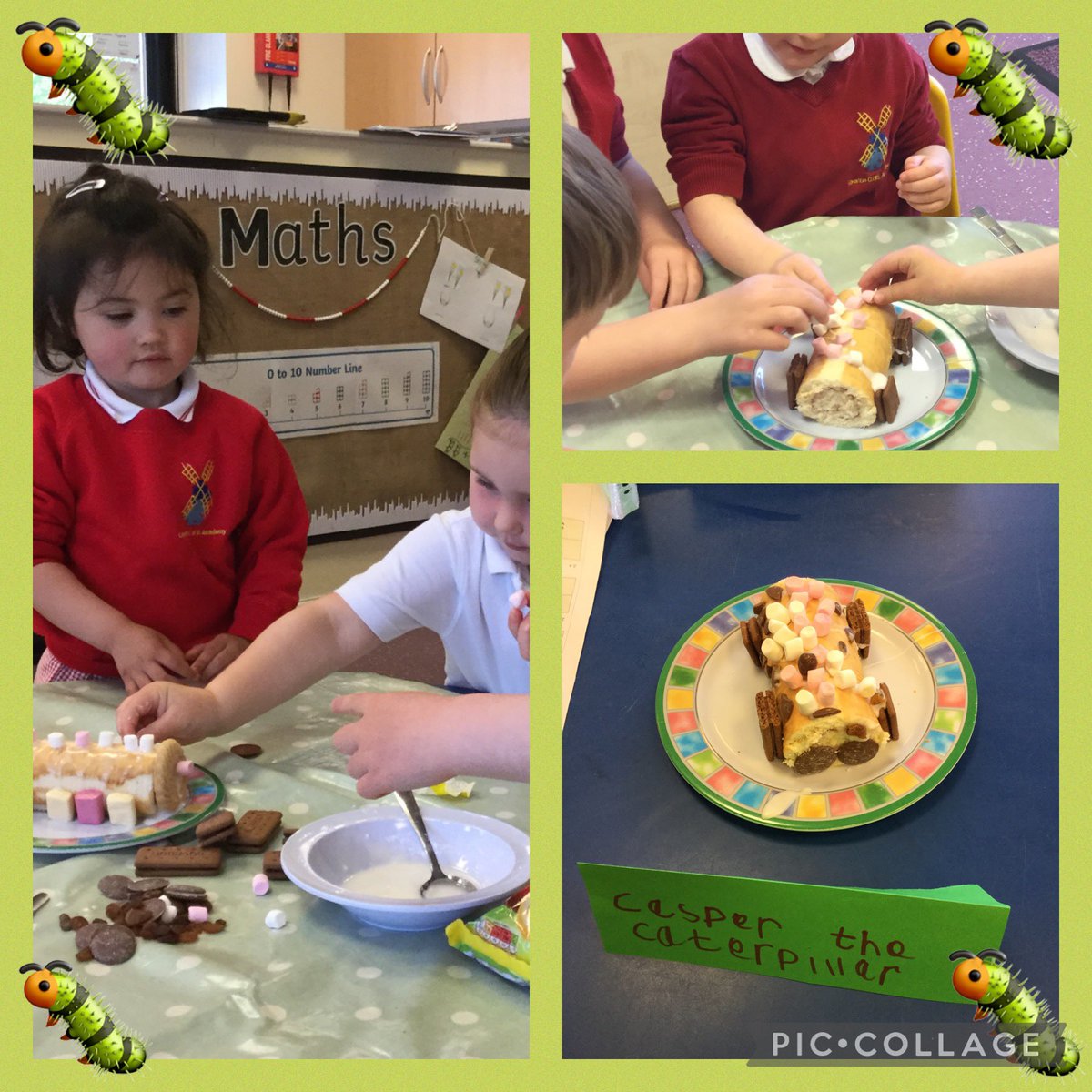 levertonacademy's tweet photo. Our early years children decided to make their own caterpillar cake for snack time after discussing this weeks picture news topic about #FreeCuthbert 😊 @HelpPicture #teamleverton #earlyyears #childledlearning https://t.co/gKxrZyNuWi