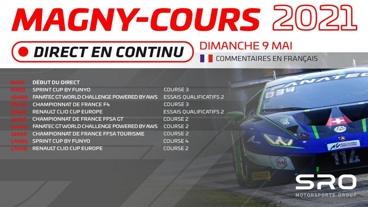 ffsa_gt's tweet photo. 🏁🔴 EN DIRECT CONTINU 🔴🏁
Comme promis , Nous sommes en direct continu tout le weekend sur notre nouvelle chaine Youtube GTWorld Français ! 👀🤩
🔵 Samedi ➡️ https://t.co/ncH8NCOcFG
🔴 Dimanche ➡️ https://t.co/FaKztfgAZf
#FFSAGT #FFSACircuits https://t.co/nfffjVL4nn