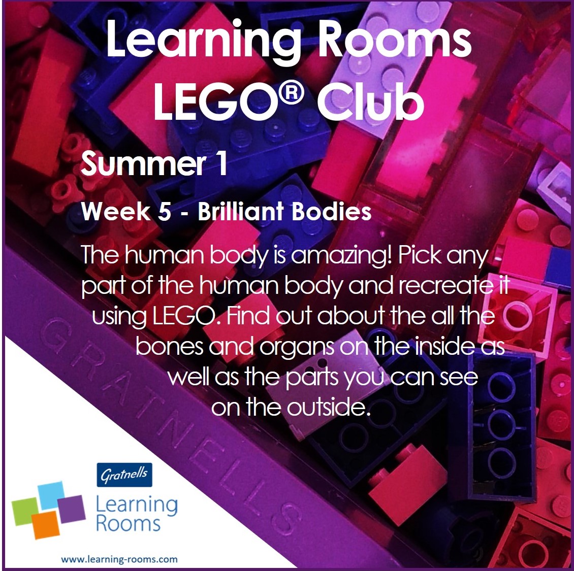 Brilliant Bodies is our new #ExploreLegoClub #LRLegoClub theme. 

To join in, share a picture of your build using the #'s. 

For tips on running your own #LegoClub and for all the summer challenges see learning-rooms.com/learning-rooms…

#STEMambassador #WhatsInMyTray