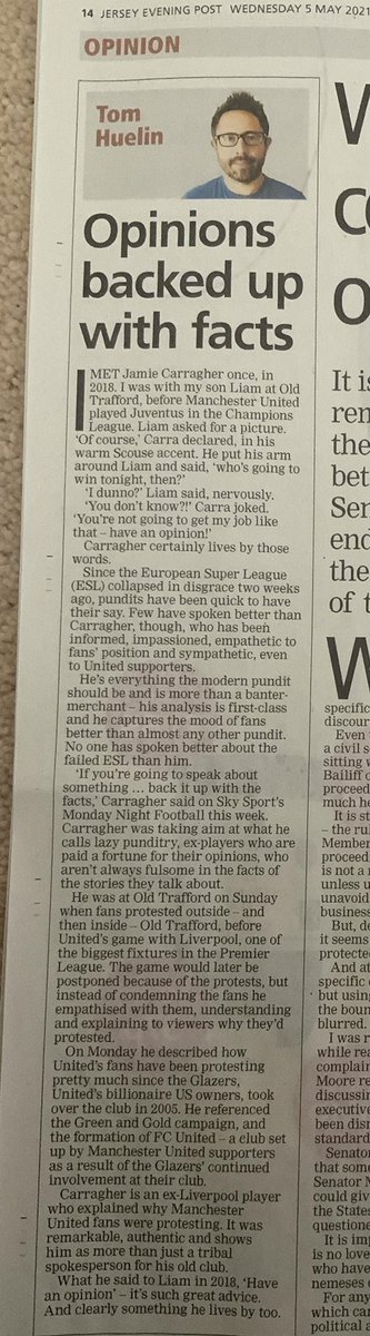 InToWords1's tweet photo. NEW ✍️ 

Wrote this week about football punditry, ESL, and how @Carra23 is one of the best around. @TomHuelin1 https://t.co/0zffWaOzgW
