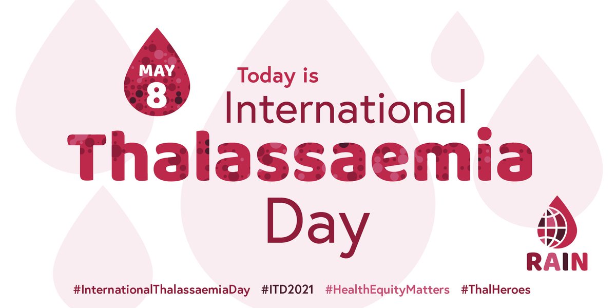 Today is #InternationalThalassaemiaDay! 

Did you know that thalassaemia is an inherited blood condition where your body has fewer red blood cells and less haemoglobin than it should?

Follow us to support the global rare anaemias community!  

<a href="/thalassaemiaTIF/">TIF</a> #ITD2021