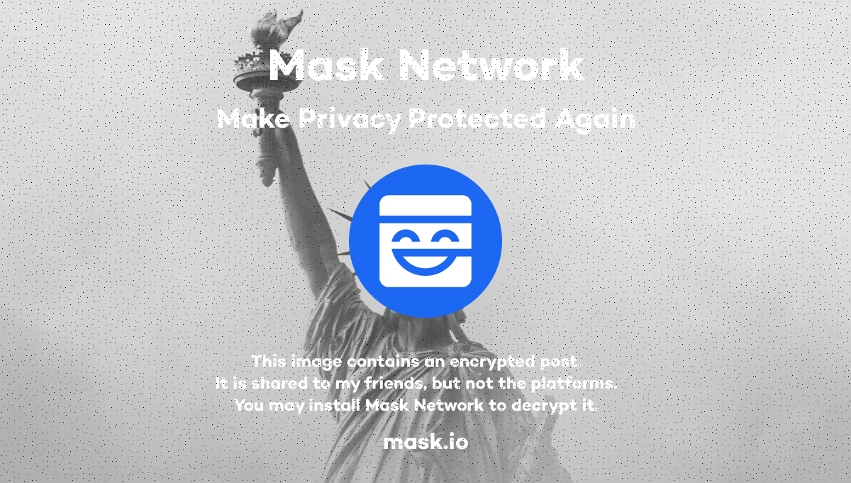 PlatON_Network's tweet photo. Guess here goes Round 3 Decrypt Challenge?

✅Follow @PlatON_Network and @realmaskbook;
✅Decrypt the tweet, comment &amp; quote with the answer and hashtag #PlatONisON

🎁 5winners x 200 LAT!
This image is encrypted with #mask_io. 📪🔑 Install https://t.co/XSgX28lMLO to decrypt it. https://t.co/3414baK7wt