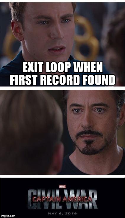 overflow_meme's tweet image. Exit Loop when first record found stackoverflow.com/questions/6744… #sql #oracle #plsqlpackage #plsql #forloop