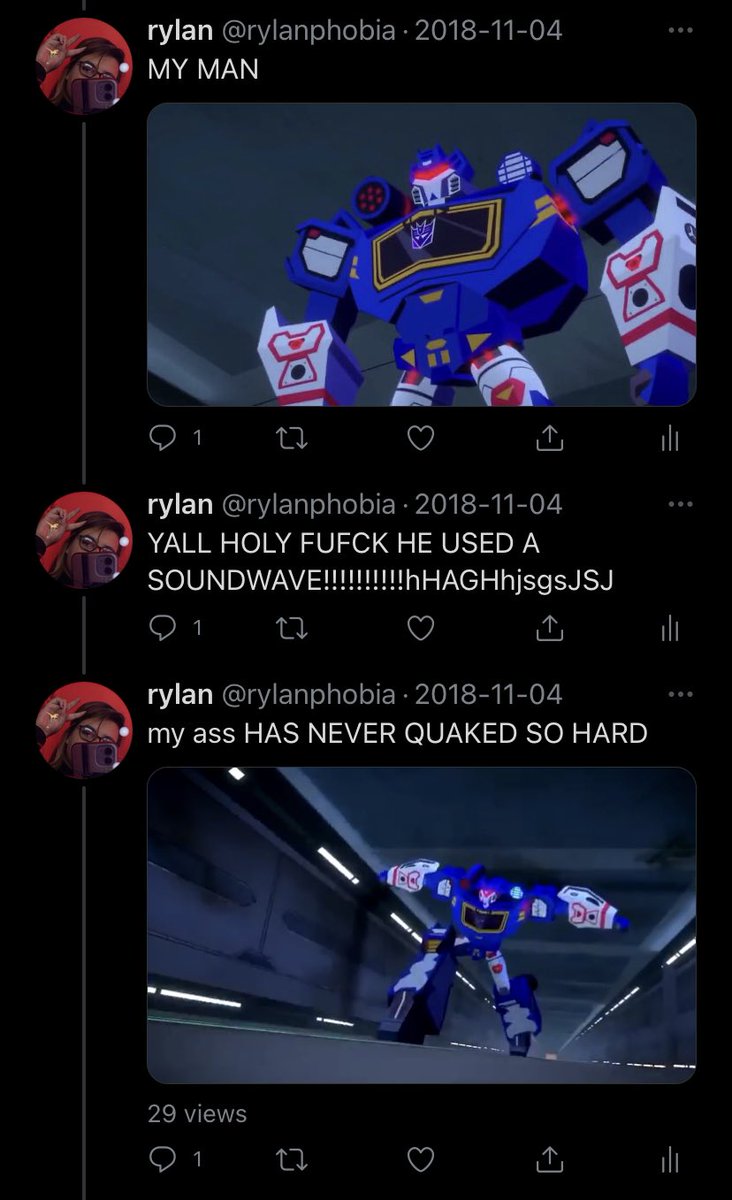 throwback to cyberverse bumblebee's voice actor scrolling through my watch thread and ignoring my thirst tweets