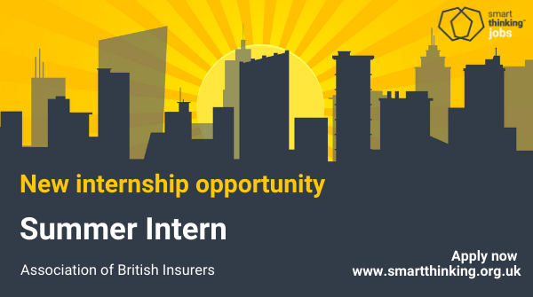 SmartThinktanks's tweet photo. 📢LAST CHANCE TO APPLY! Applications for 3 summer internships at @BritishInsurers close TOMORROW - for a 6 week placement, find out all the details and how to apply here 👉https://t.co/szVNd6nSGP #internships #policyintern #smartthinking https://t.co/t2MAaYMuAX