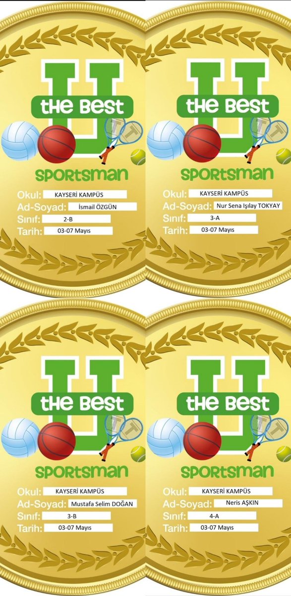 Haftanın sporcuları 🤸‍♀️🤸‍♂️
#UğurdaAktifYaşam #UğurluOlmak
<a href="/nilcicek/">Nil Çiçek</a>
<a href="/ardaergez/">Arda ERGEZ</a>
<a href="/murveticoz38/">Mürvet İçöz</a>
<a href="/oguz_turkmenli/">Oğuzhan TÜRKMENLİ</a>
<a href="/berkozkalender/">BERK ÖZKALENDER</a>
<a href="/ugurkayseriokul/">Uğur Okulları Kayseri Kampüsü</a>