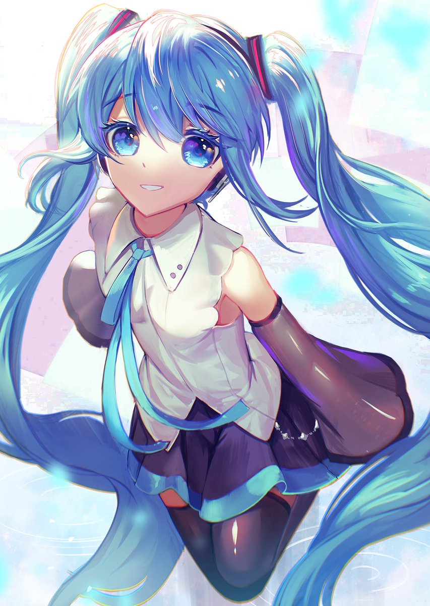 hatsune miku 1girl solo long hair shirt twintails very long hair skirt  illustration images