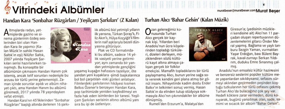 Kalan_Muzik's tweet photo. 🖋Vitrindeki Albümlerde Bu Hafta
İki Yeni Albüm Yer Alıyor!
@muratbesercom 
https://t.co/eYKy4u5QoT
#handankara 
#turhanalıcı https://t.co/r87SFpSYpp