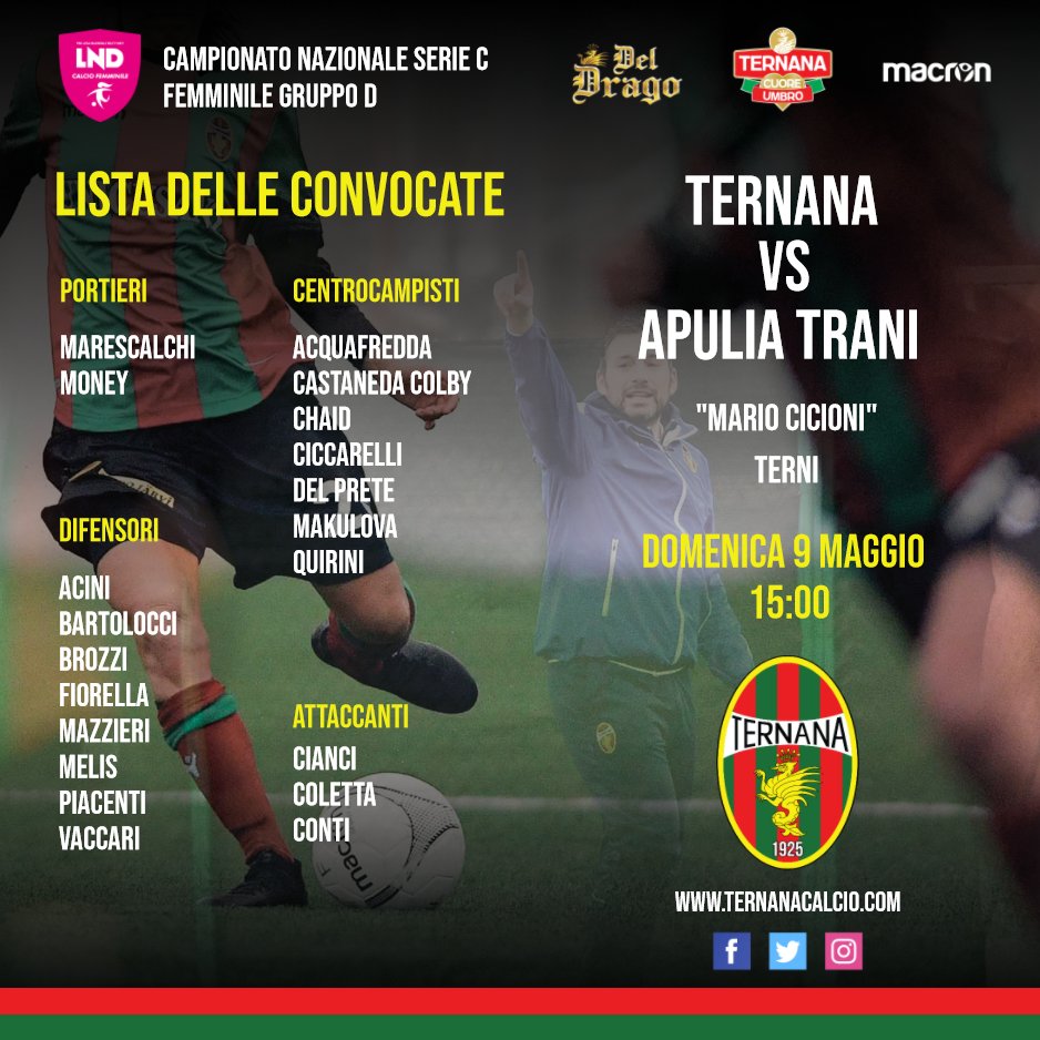TernanaOfficial's tweet photo. 👉#TernanaFemminile-#ApuliaTrani 🔴🟢 https://t.co/tRzPHm0MVC