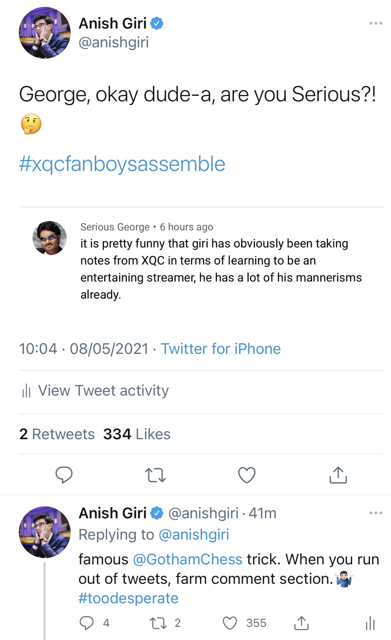Anish Giri on X: Ratioed myself now as well. Where do we go from here?   / X
