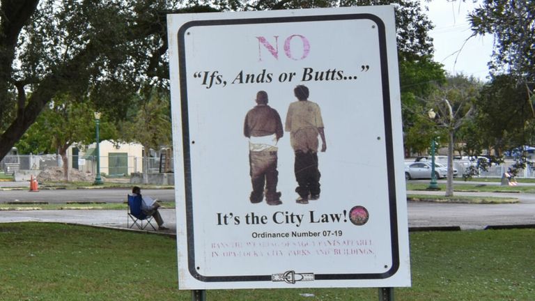 Ok just found out Opa-locka made it illegal to wear saggy pants for thirteen whole years. What the actual fuck. What a blatantly racist policy.