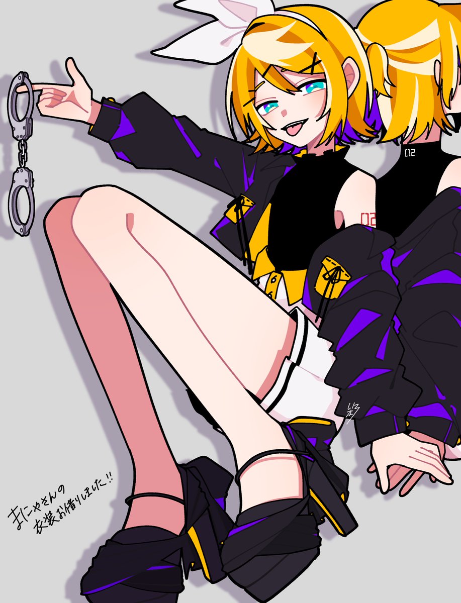 鏡音リン 「まにゃさん(@manya_sora)の衣装お借りしました!

▼素敵なイラスト
」|彩のイラスト