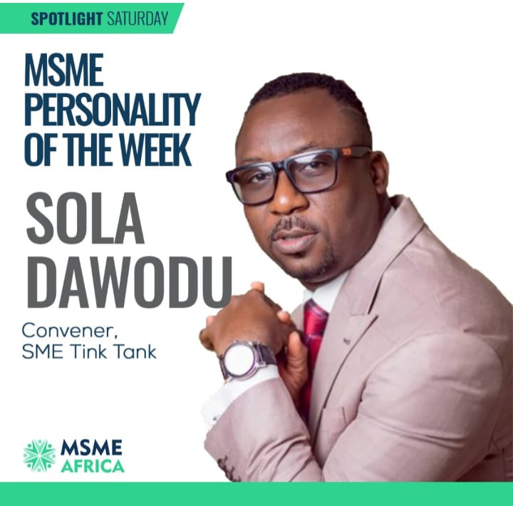 msme_africa's tweet photo. It's #saturdayspotlight. 

Cheers to our #msmepersonalityoftheweek, @dawodusola, Convener SME Tink Tank.

.
Read more about Sola Dawodu in the carousel.

#msmeafrica #msme https://t.co/hgoxa4nSrn