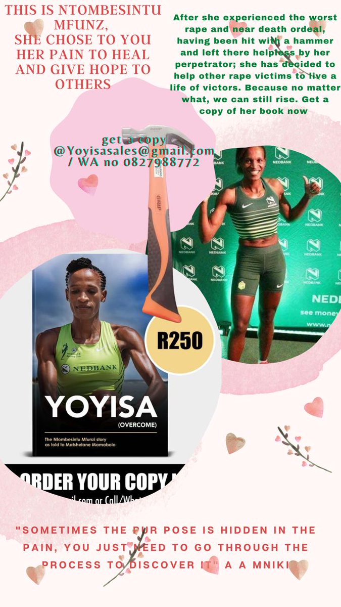 Mfunzi Ntombesintu (@ntombesm) on Twitter photo Thank you <a href="/Marianio101/">Marianio Eesou๐ฟ๐ฆ</a> for the support โค๏ธโค๏ธโค๏ธDon't miss out my lovely ppl email us yoyisasales@gmail.com /whatsupp me on 079 671 9059 or Matshelane on 082 798 8772 to get your copy. #Yoyisa #Overcome Thank you <a href="/Marianio101/">Marianio Eesou๐ฟ๐ฆ</a> for the support โค๏ธโค๏ธโค๏ธDon't miss out my lovely ppl email us yoyisasales@gmail.com /whatsupp me on 079 671 9059 or Matshelane on 082 798 8772 to get your copy. #Yoyisa #Overcome