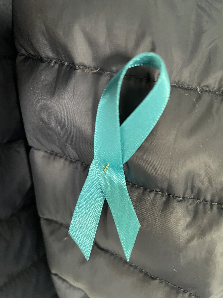 Teal ribbon taking pride of place - thinking of all patients, families affected by ovarian cancer and the amazing doctors and nurses who care for them. > 400 women in Ireland diagnosed with Ovarian cancer each year - know the signs. #WOCD2021 #BEAT #ovariancancerawareness