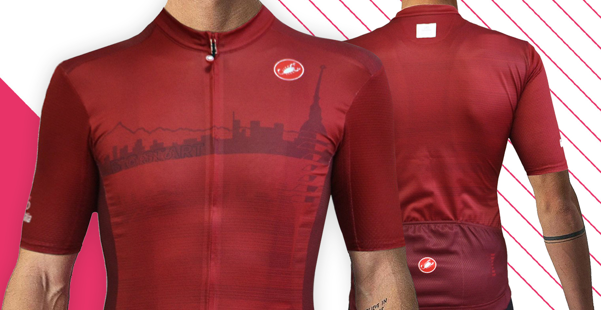 giroditalia's tweet photo. "Torino Giro d'Italia 2021", the jersey dedicated to the first time trial in the beautiful city of Turin by @CastelliCycling. 

Shop now on Giro Store 👇 https://t.co/sCBEt9KMoa https://t.co/dLIYeEjZd3
