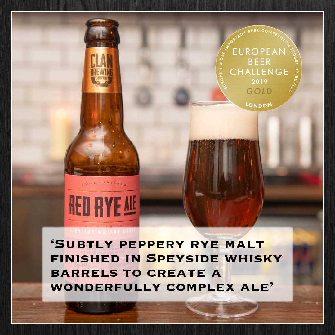 Winner of a gold medal at the #EuropeanBeerChallenges, the Clan's 8% Red Rye is an exceptional example of innovation, collaboration and brewing mastery! 
Intense, complex &amp; beautiful, the Clan's whisky beer range is available online via: liquidvault.co.uk/products/clan-…
<a href="/Williamsbrewery/">Williams Bros. Brewing Co.</a>