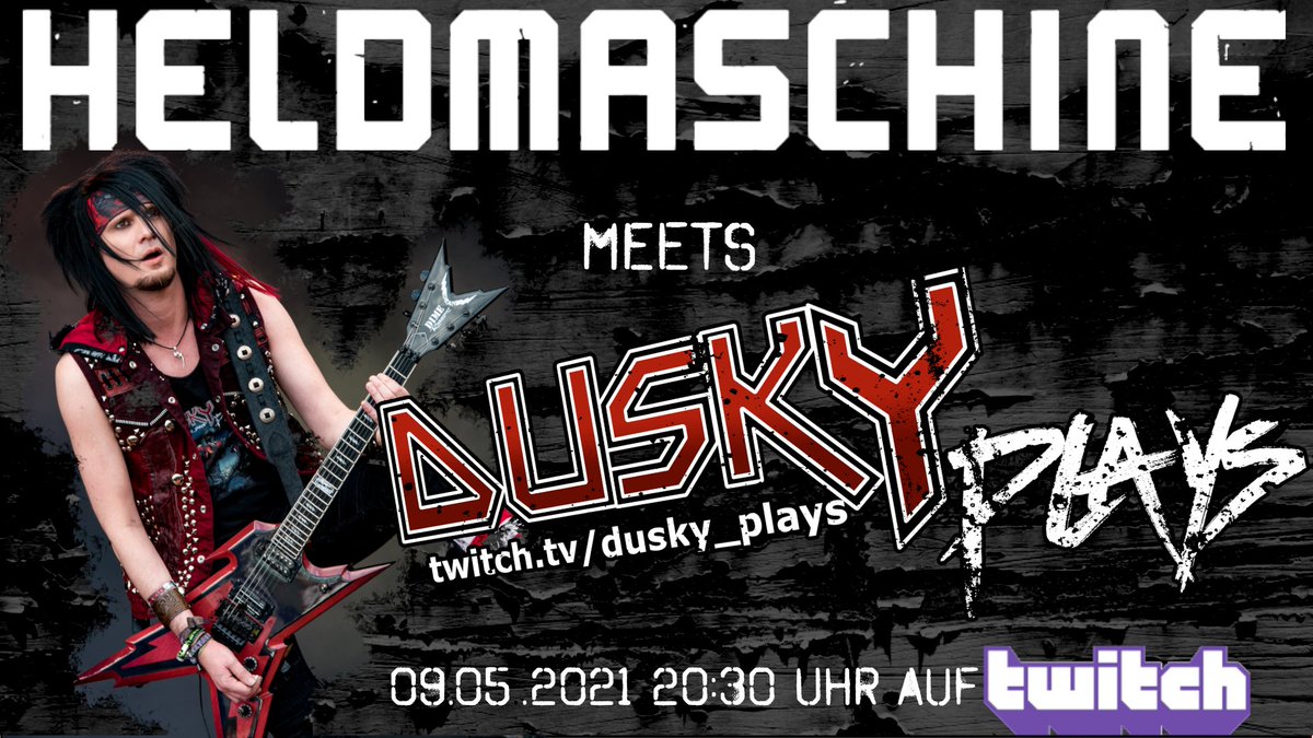Sonntag abend 20:30 rockt <a href="/Dusky_plays/">Dusky_plays</a> mit uns auf Twitch 🤘🎙️🤘 Seid dabei - wir freuen uns !!
twitch.tv/heldmaschine_o…