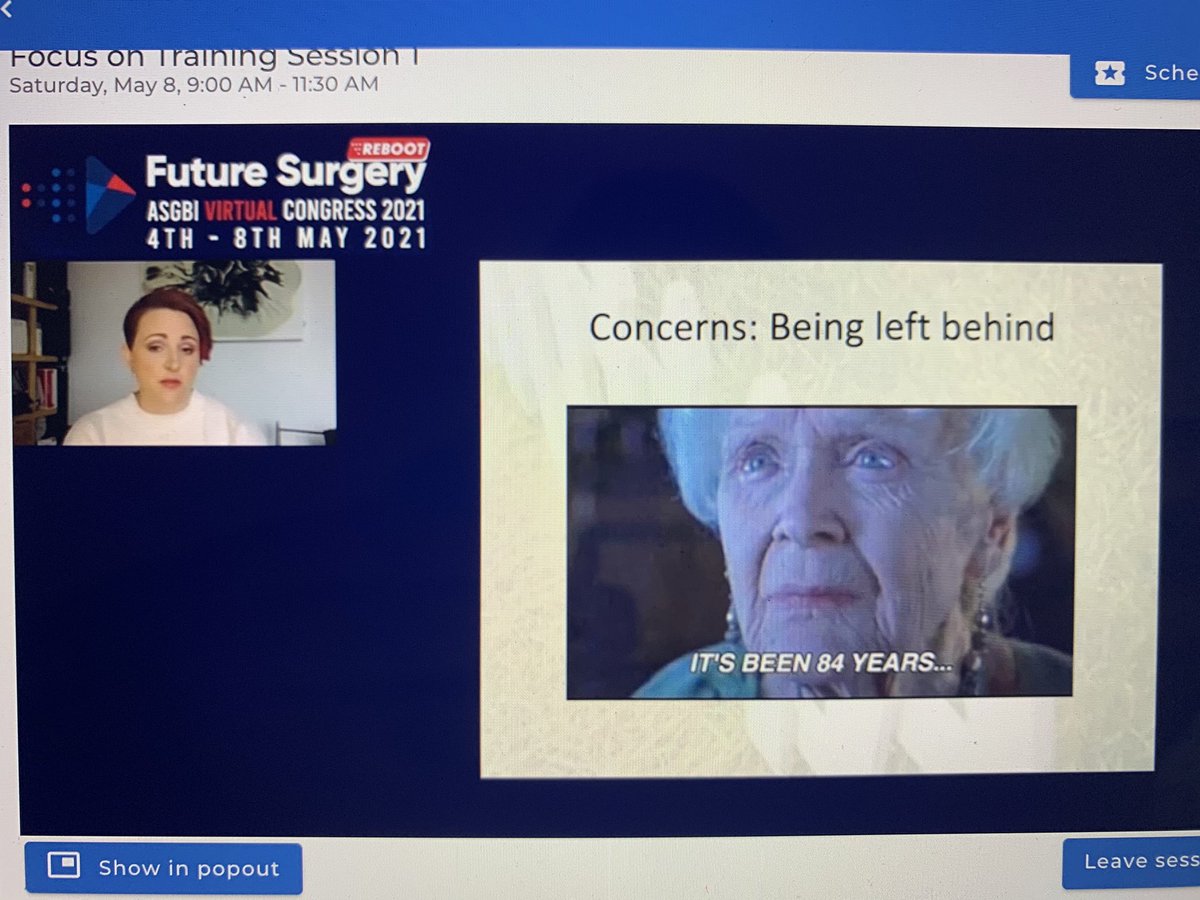 NuhaZsurgeon's tweet photo. Rebecca Fish gave the most inspirational talk about #LTFT training as a surgeon.. Isn’t she simply fabulous #ILookLikeAsurgeon #ASGBI2021 #OneWordIsNotEnough #EDI @Beccajfish @asgbi #SoMe4Surgery #YouCantBeWhatYouCantSee https://t.co/fS4NLB1Joq