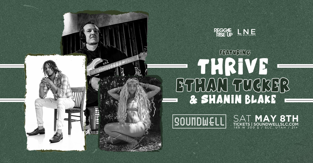 LNE Presents (@lnepresents) on Twitter photo TONIGHT! <a href="/thrivingmusic/">THRIVE (The Band)</a>, <a href="/shaninblake/">shaninblake</a> + <a href="/etuckermusic/">Ethan Tucker</a> are bringing the vibes to the #SoundwellSLC stage ๐
DOORS @ 7PM.
Tickets >>> LiveNiteEvents.com
See you there ๐ฅ
#SoundwellSLC #LNE #RRUFam TONIGHT! <a href="/thrivingmusic/">THRIVE (The Band)</a>, <a href="/shaninblake/">shaninblake</a> + <a href="/etuckermusic/">Ethan Tucker</a> are bringing the vibes to the #SoundwellSLC stage ๐
DOORS @ 7PM.
Tickets >>> LiveNiteEvents.com
See you there ๐ฅ
#SoundwellSLC #LNE #RRUFam
