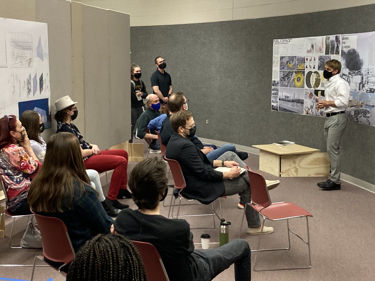 Congrats to our #druryarchitecture graduating class of 2021! Able to celebrate their accomplishments and great work with in-person final reviews: social distancing, but much excitement! <a href="/DruryHSA/">Drury University HSA</a> <a href="/DruryUniversity/">Drury University</a> <a href="/DruryMirror/">The Mirror</a>