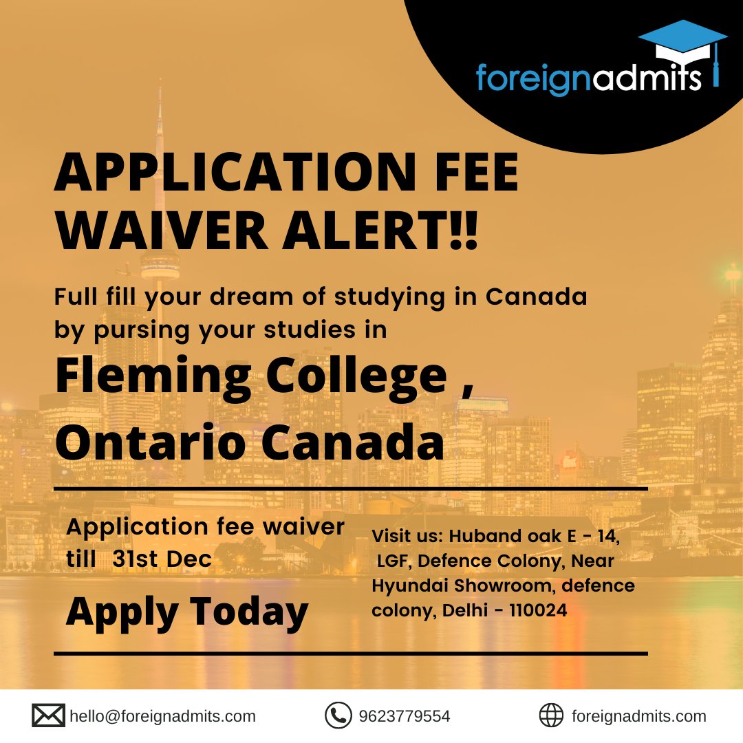 ForeignAdmits on X: &ldquo;Fee Waiver Alert💸 Application Fee Waived Off 