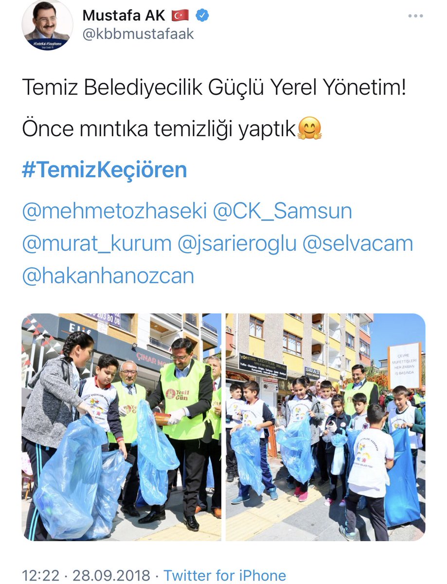 AzimogluHalil's tweet photo. @sefasiyah @turgutaltinok06 Çankaya’da oturmama rağmen Mustafa beyi takdirle takip ettim hep. Hatta onun döneminde #temizkeçiören kampanyasıyla eline çöp poşeti alıp kendisi temizlik yapan bir başkanı vardı Keçiören’in @kbbmustafaak 👏👏👏 https://t.co/1v9G0Gc0hL