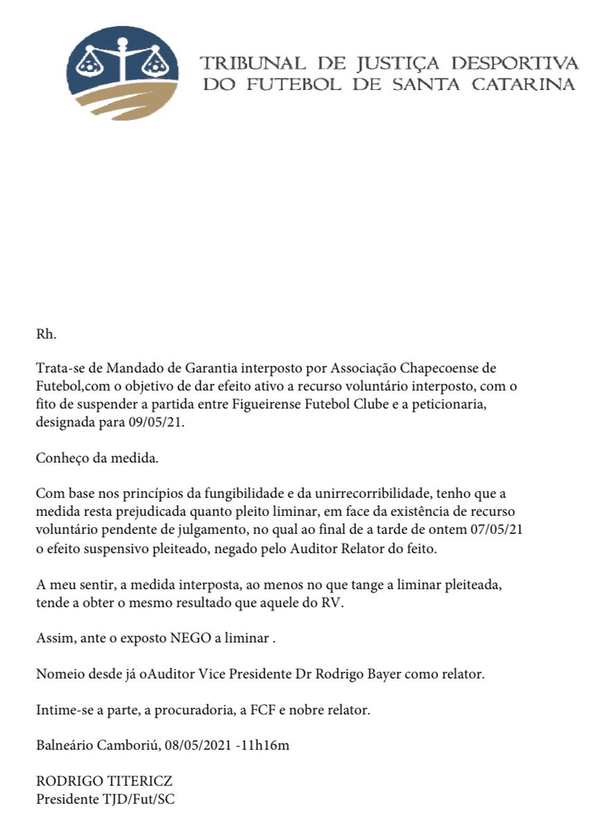 ScTjd's tweet photo. Decisão liminar em Mandado de Garantia! Partes já intimadas pelos meios oficiais. https://t.co/00uVk4mZKT
