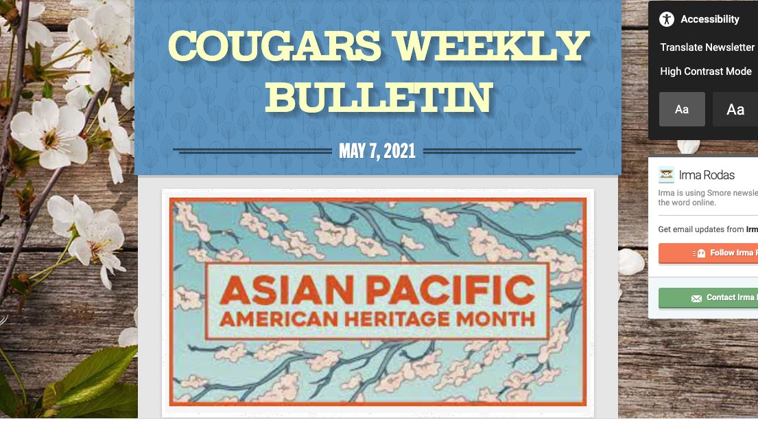 AlohaHuberBSD's tweet photo. Happy Saturday!  Did you miss Friday's Cougar Weekly?  Check it out here!  https://t.co/aoRTz1YNm3 https://t.co/IrPS3IZkA1