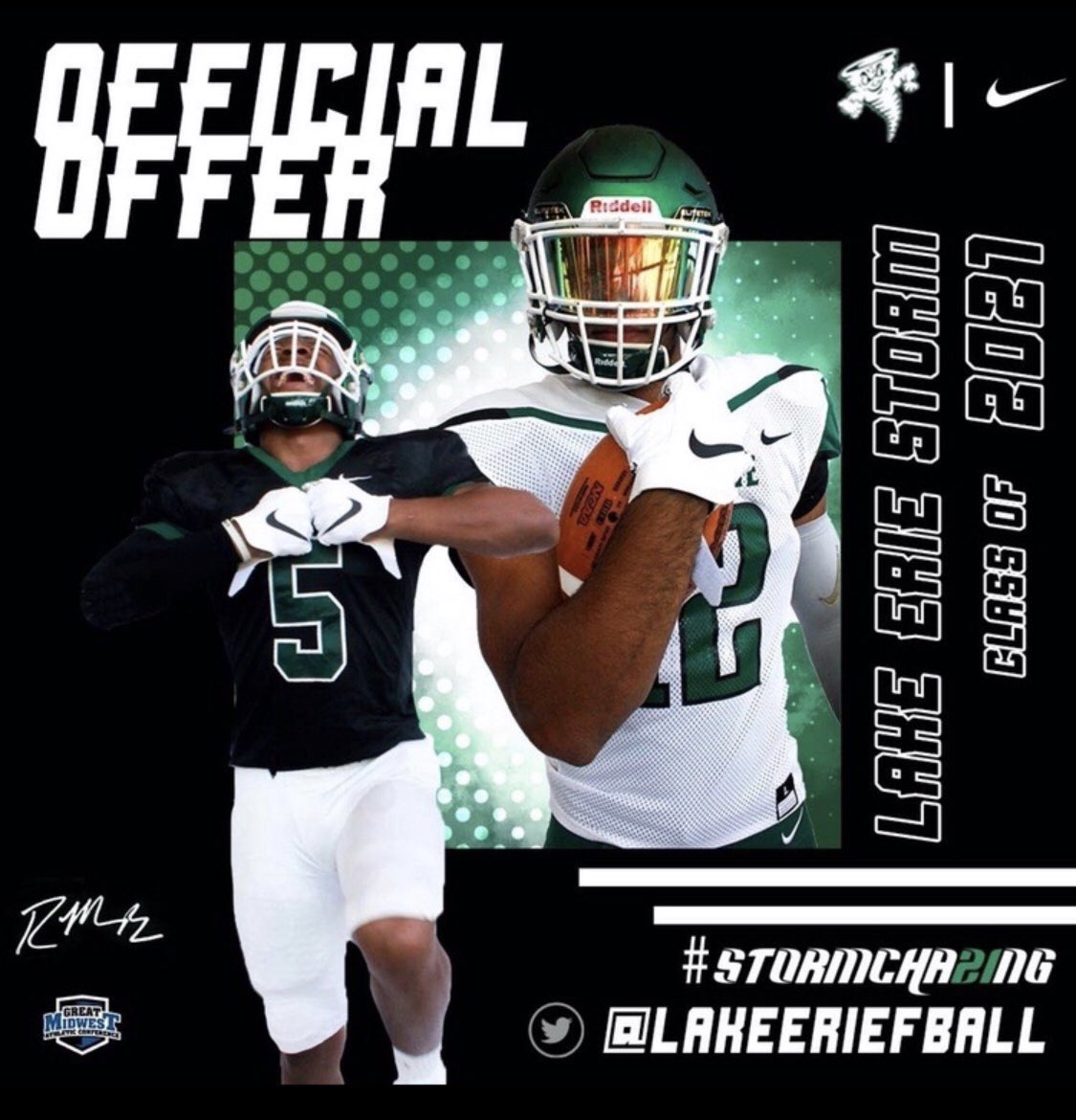 certified_cpt's tweet photo. 💚AGTG🖤 blessed to receive my 1st Division 2 scholarship offer 🗣 big shout out to coach @LukeKerver 🌪 #RiseOn📝 #STORMCHA21NG https://t.co/9auoSoc3QC