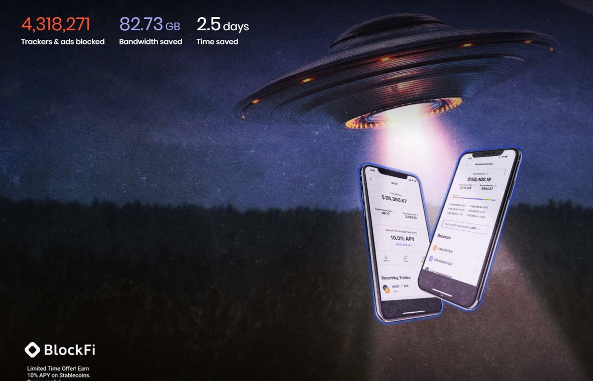 tomoyanTweet's tweet image. Me &amp;gt; @BraveSampson caught the @BlockFi UFO 👽 @brave #privacy #DoNotTrack $BAT