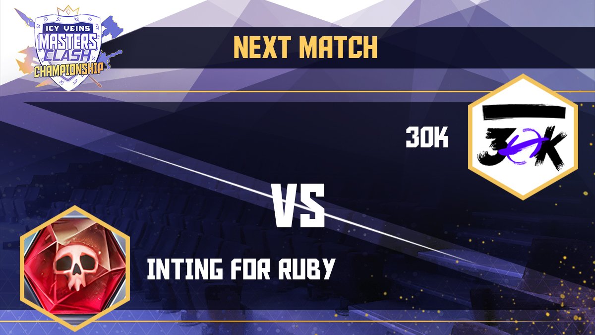 ⚡️Icy Veins Masters Clash Championship - Round 11⚡️
#IVMCC

🔥I'ts time for our first Match people!🔥

⚔️Inting For Ruby🆚30K⚔️

🔴On Live :

🇫🇷<a href="/Malganyr/">Malganyr</a> 
🇬🇧<a href="/Khaldor/">Thomas Kilian</a> 
🇷🇺@Noizenclub 
🇪🇸<a href="/Orhyplayer/">OrhyGG</a> 
🇩🇪@HeroesAtSchool 
🇵🇱<a href="/theWilQ/">the WilQ</a>
🇧🇷<a href="/el_gandalf/">elGandalf | Fihto | Palaci</a>