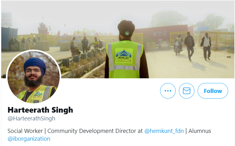 He is Harteerath Singh, the community Development director at the Hemkunt Foundation. Pro framer Protester, govt abuser, Hindu hater. He has been seen giving interviews recently and serving at the farmers protest site relentlessly.