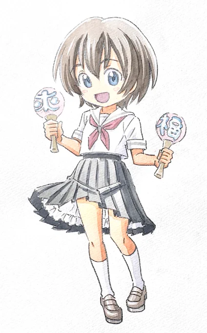 (設定上)昭和なのでもしや?と思い「かみちゅ!」で画像検索したけどペチコートは穿いていなかった… ので穿かせてみた。