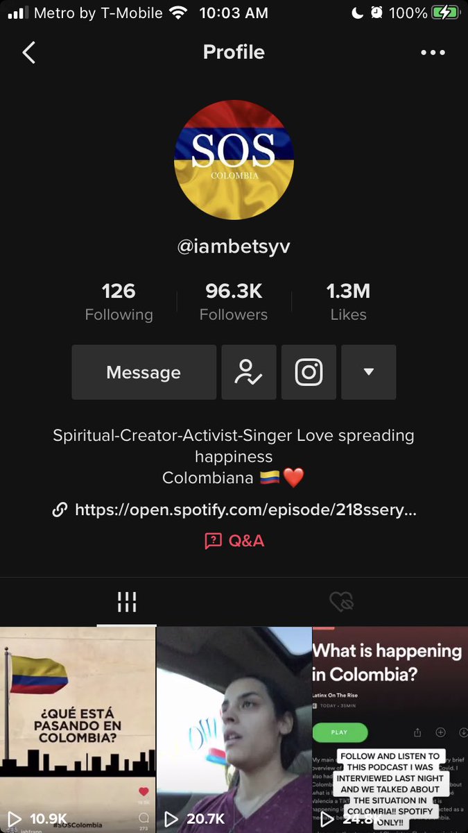 and here is her profile. she’s posting updates on the situation and what she knows from her friends and family who currently live in colombia.